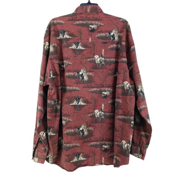 Columbia Men's Size XL Corduroy Hunting Shirt Red Dogs River Lodge - Picture 4 of 7